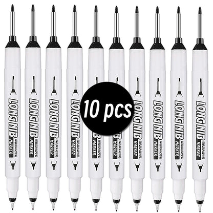 Double-Tip Deep Hole Long Head Nib Markers, Waterproof Multi-Purpose Pen for Metal, Woodworking & Bathroom Decoration