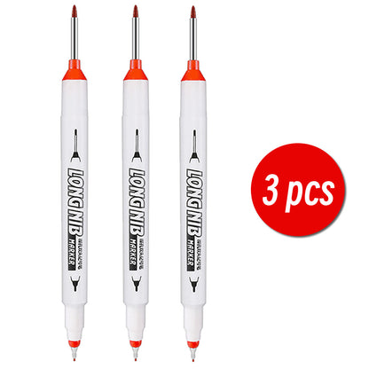 Double-Tip Deep Hole Long Head Nib Markers, Waterproof Multi-Purpose Pen for Metal, Woodworking & Bathroom Decoration