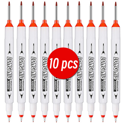 Double-Tip Deep Hole Long Head Nib Markers, Waterproof Multi-Purpose Pen for Metal, Woodworking & Bathroom Decoration