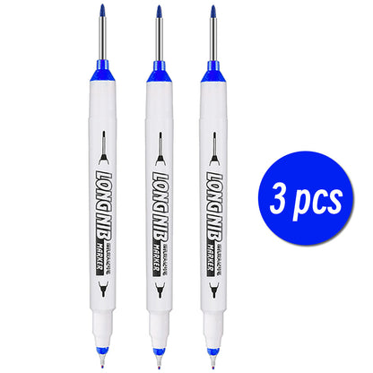 Double-Tip Deep Hole Long Head Nib Markers, Waterproof Multi-Purpose Pen for Metal, Woodworking & Bathroom Decoration