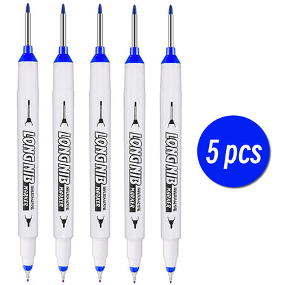 Double-Tip Deep Hole Long Head Nib Markers, Waterproof Multi-Purpose Pen for Metal, Woodworking & Bathroom Decoration