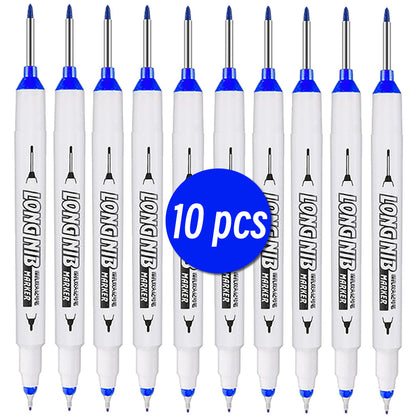 Double-Tip Deep Hole Long Head Nib Markers, Waterproof Multi-Purpose Pen for Metal, Woodworking & Bathroom Decoration