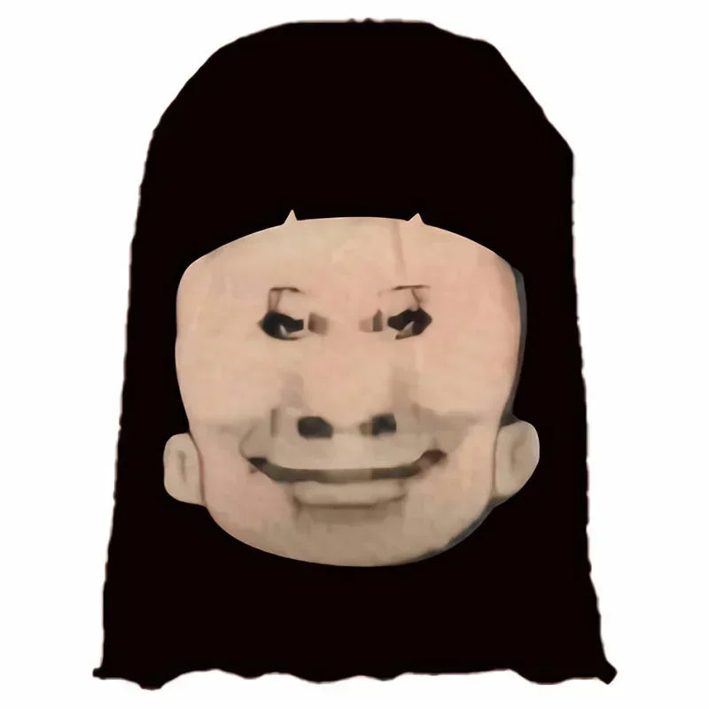 Seamless Mask, Funny Face Printed Head Scarf for Halloween & Cosplay, Breathable & Comfortable