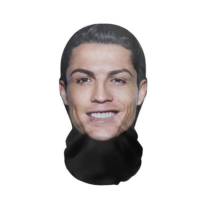 Seamless Mask, Funny Face Printed Head Scarf for Halloween & Cosplay, Breathable & Comfortable