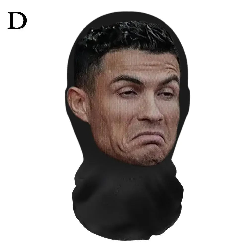 Seamless Mask, Funny Face Printed Head Scarf for Halloween & Cosplay, Breathable & Comfortable
