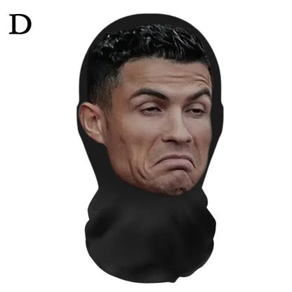 Seamless Mask, Funny Face Printed Head Scarf for Halloween & Cosplay, Breathable & Comfortable