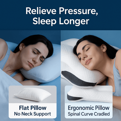 Ergonomic Goose Down Pillow with Cervical Neck Support