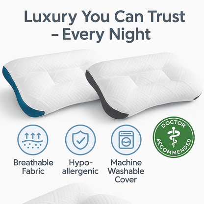 Ergonomic Goose Down Pillow with Cervical Neck Support