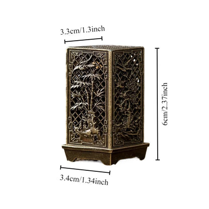 Square Vertical Incense Burner, Small Alloy Incense Holder for Indoor Aromatherapy & Home Decor