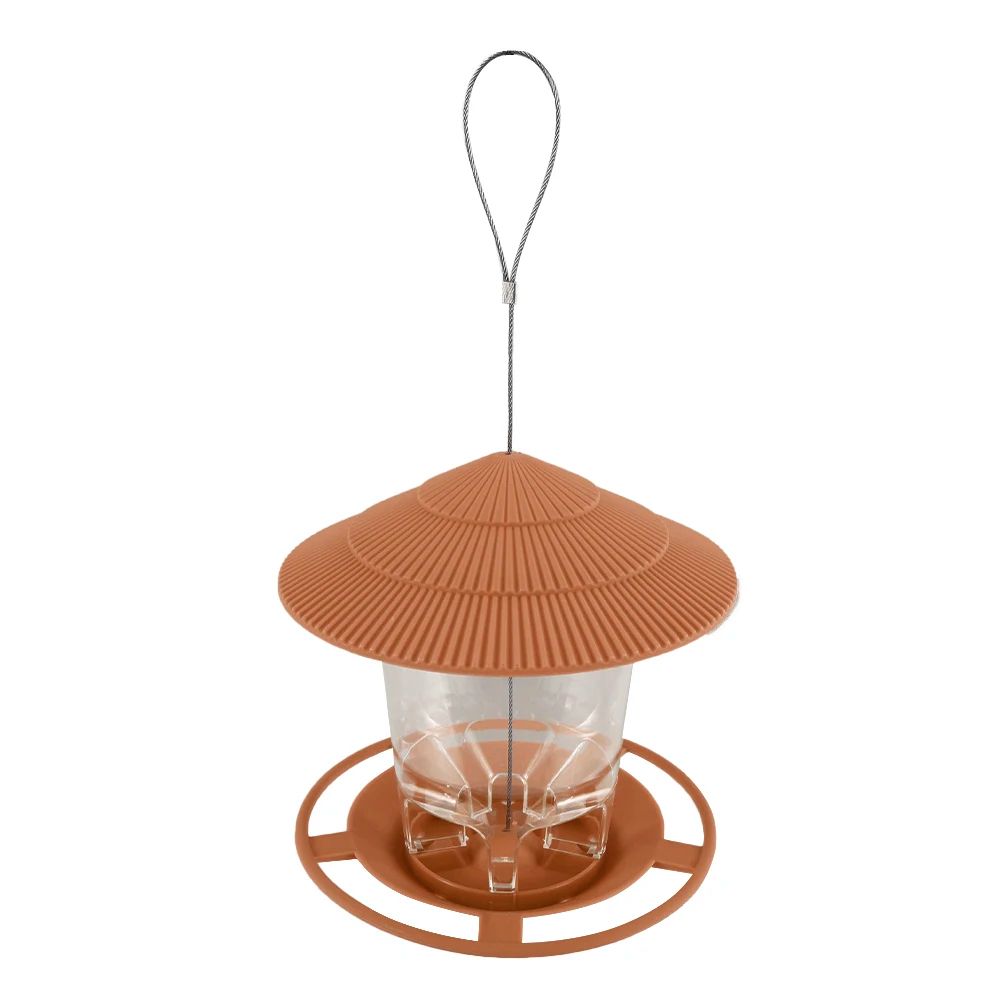 Automatic Foot Feeding Bird Feeder Outdoor Hanging Nut Dispenser with Multiple Feeding Holes and Food Container