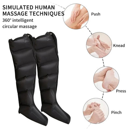 Air Pressure Leg Massager Boots, Kneading & Squeeze Calf Massage with Remote Control
