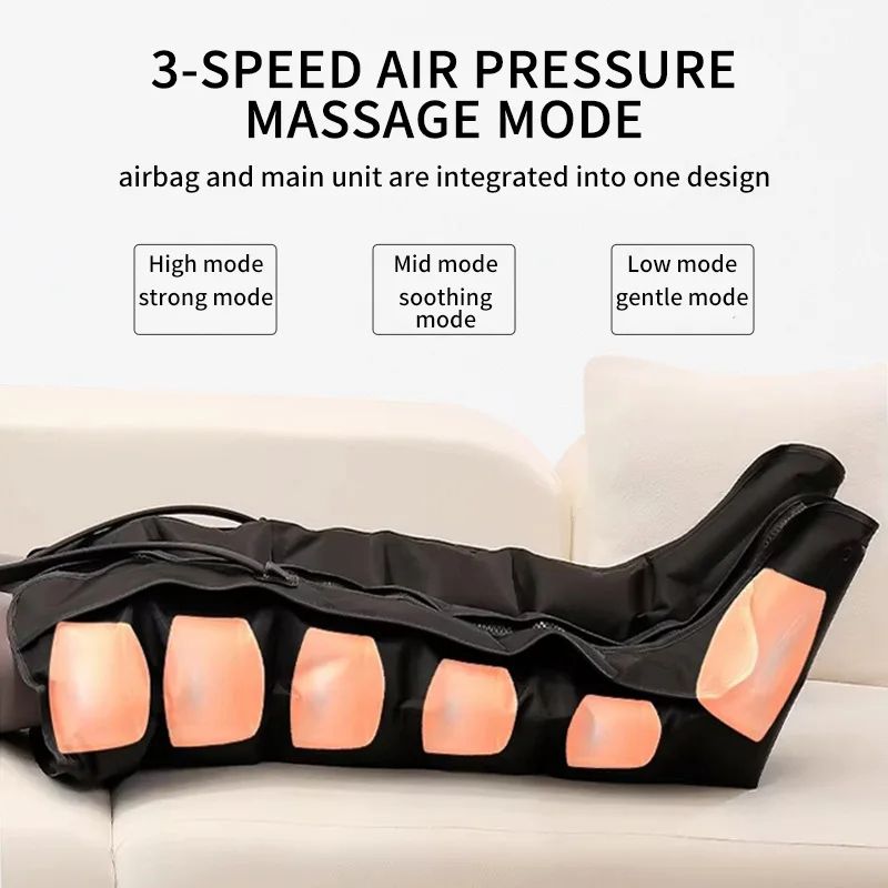 Air Pressure Leg Massager Boots, Kneading & Squeeze Calf Massage with Remote Control