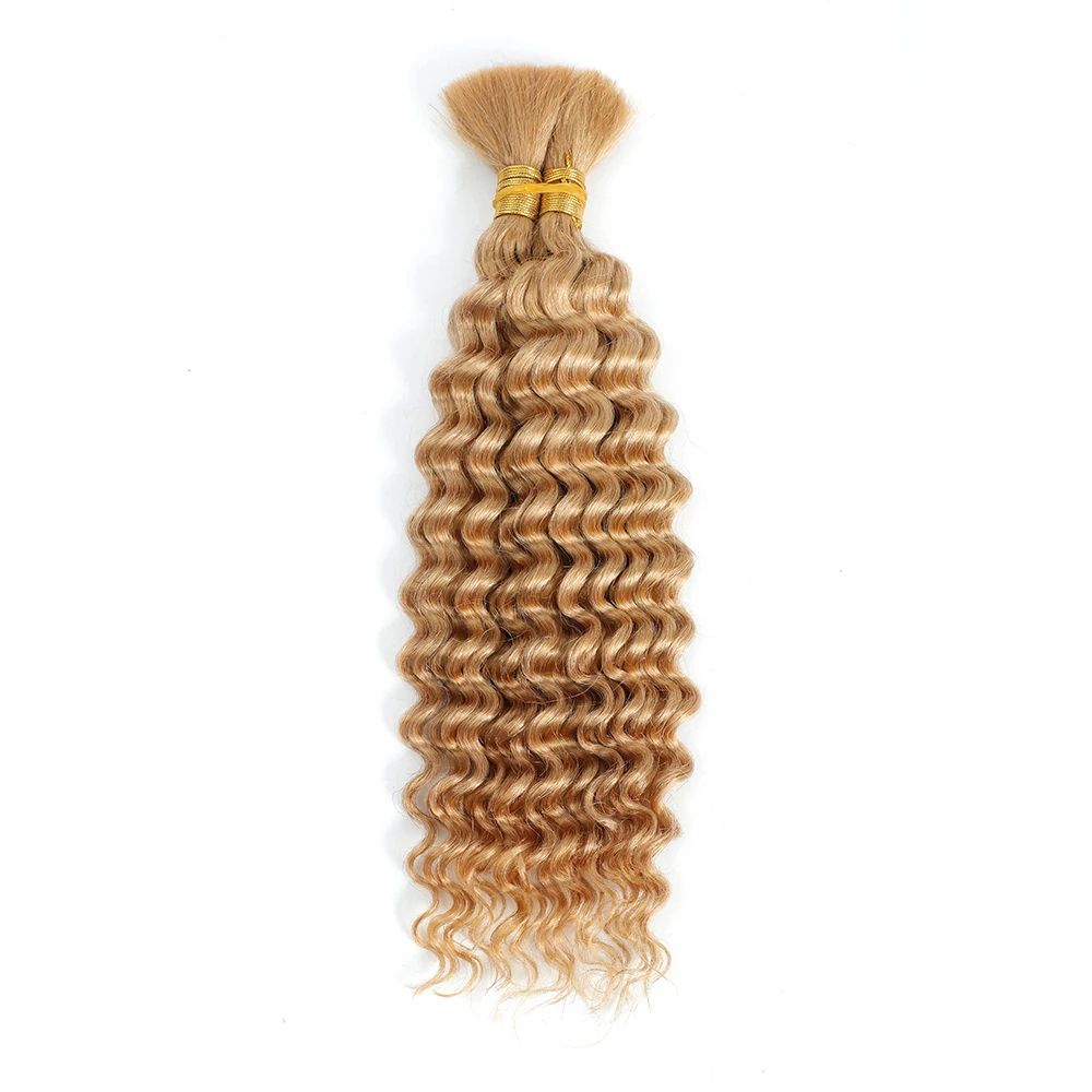 Brazilian Virgin Human Hair Deep Wave Bulk, No Weft Braiding Hair for Boho Braids