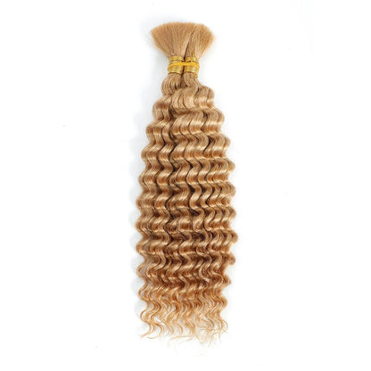 Brazilian Virgin Human Hair Deep Wave Bulk, No Weft Braiding Hair for Boho Braids