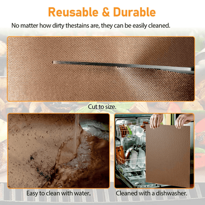 BBQ Copper Grill Mats Outdoor Non Stick Reusable Baking Sheets for Grilling