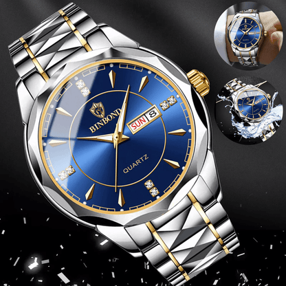 Waterproof Men's Luxury Quartz Watch Stainless Steel, Luminous Classic Business Timepiece