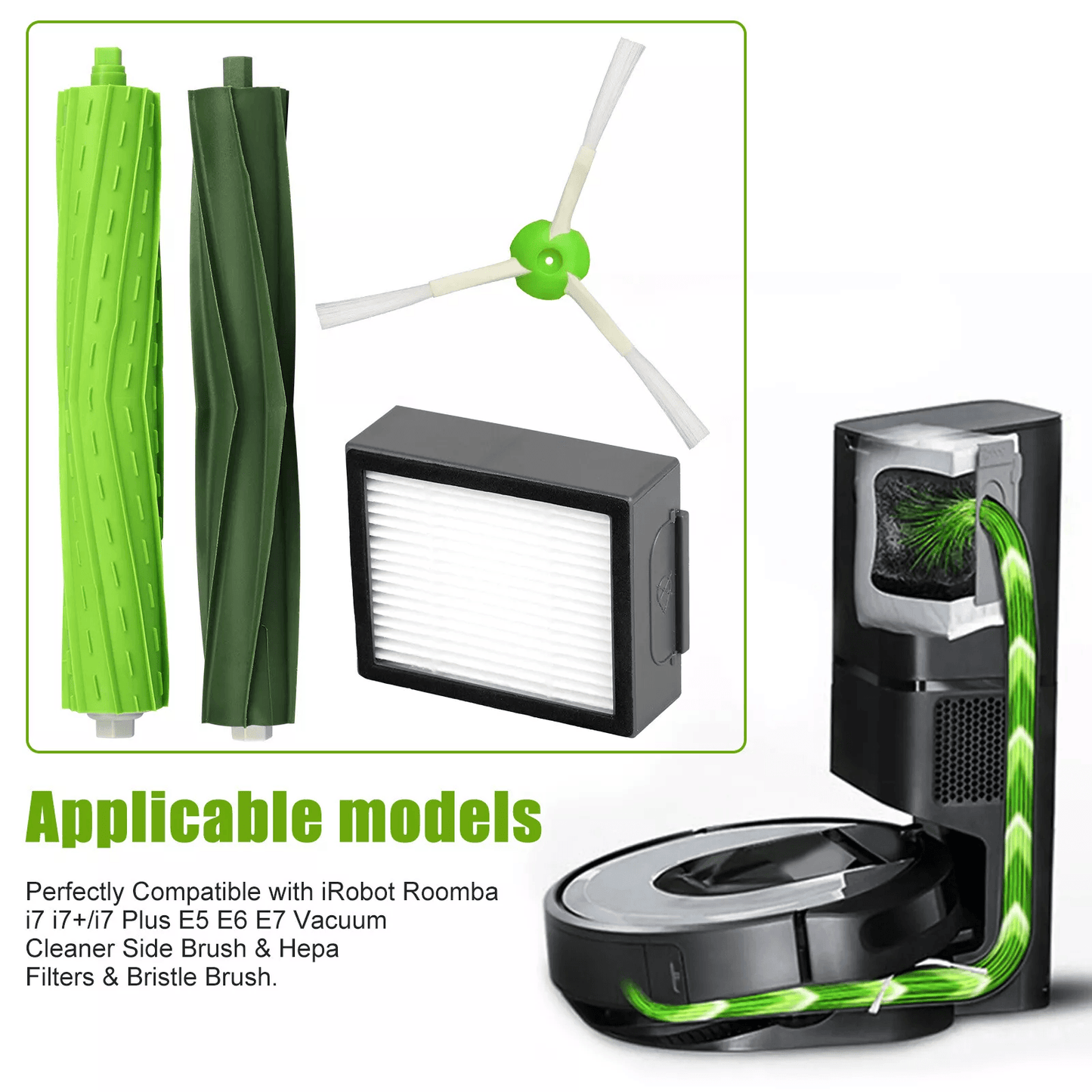 iRobot Roomba Filter Replacement Parts, High-Performance Side Brushes & Hepa Filters