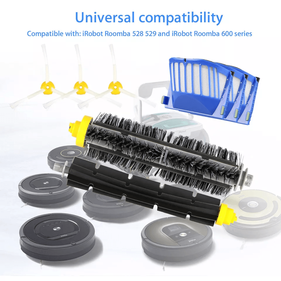 Vacuum Filter Brush Cleaner Replacement Kit for iRobot Roomba, Compatible with Durable Side Brush and Filters