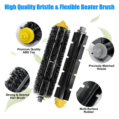 Vacuum Filter Brush Cleaner Replacement Kit for iRobot Roomba, Compatible with Durable Side Brush and Filters