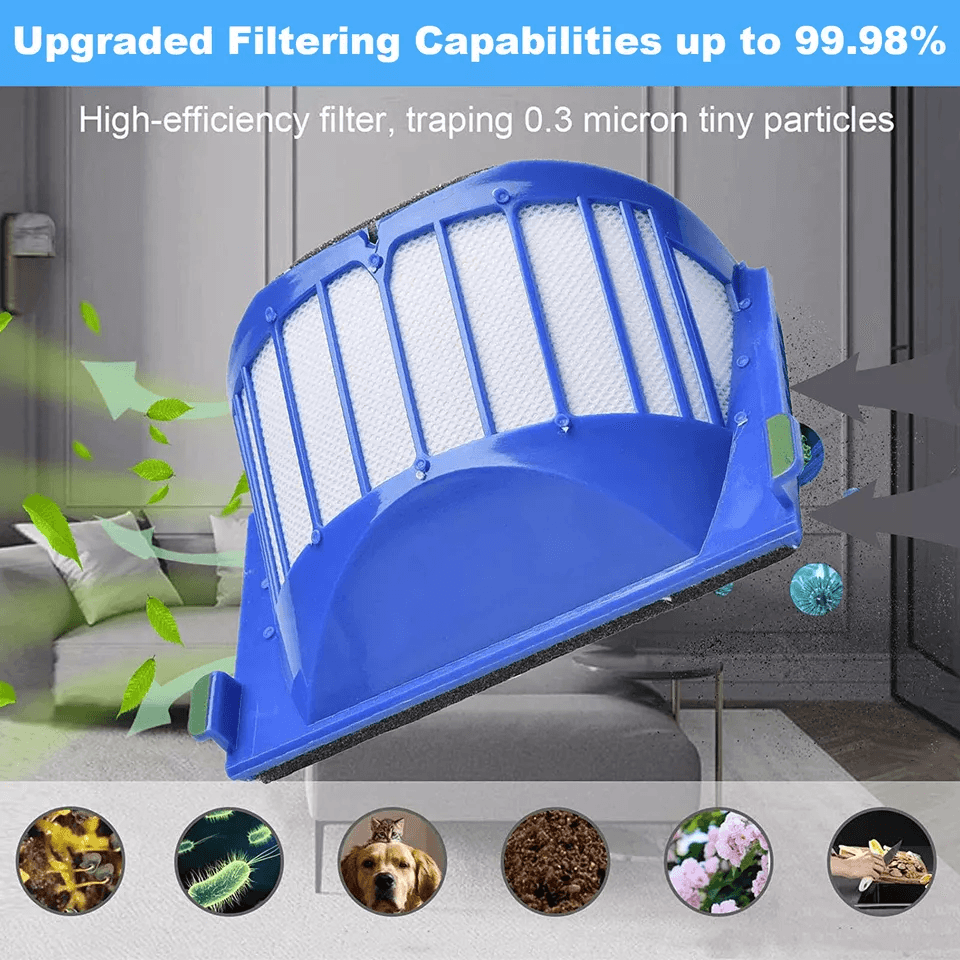 Vacuum Filter Brush Cleaner Replacement Kit for iRobot Roomba, Compatible with Durable Side Brush and Filters