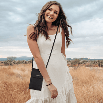 Women Touch Screen Cell Phone Bag, Crossbody Shoulder Pouch Purse with Card Case for Smartphones