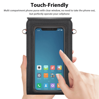 Women Touch Screen Cell Phone Bag, Crossbody Shoulder Pouch Purse with Card Case for Smartphones