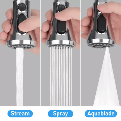 Universal Pull Down Spray Head Kitchen Faucet Part Compatible with Moen, Delta, Kohler, Chrome Replacement Spray