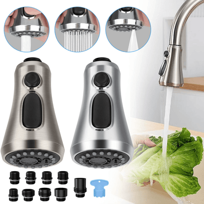 Universal Pull Down Spray Head Kitchen Faucet Part Compatible with Moen, Delta, Kohler, Chrome Replacement Spray