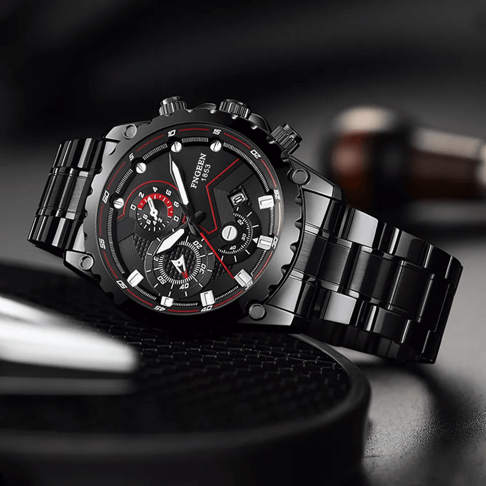 Waterproof Men's Watch Classic Stainless Steel Quartz Luminous Luxury Wristwatch for Business and Casual Wear