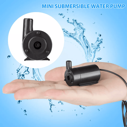 Mini Submersible Water Pump, Quiet Motor for Home, Fountain, Pond Use