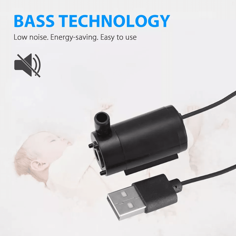Mini Submersible Water Pump, Quiet Motor for Home, Fountain, Pond Use