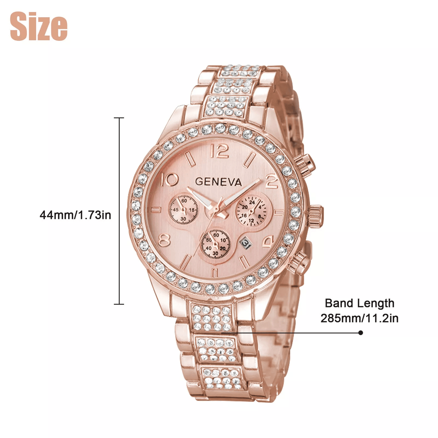 Waterproof Luxury Women's Watch Classic Stainless Steel Quartz Crystal Dial