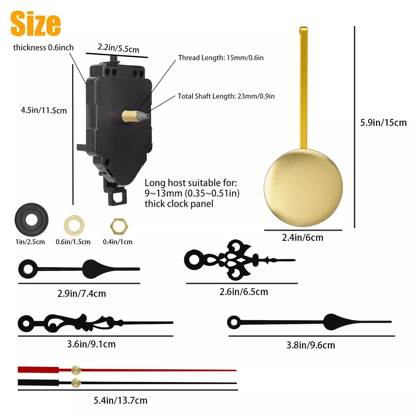 Quartz Wall Clock Pendulum Swing Movement – DIY Mechanism Kit with Silent Motor for Repair & Chime Clock Parts