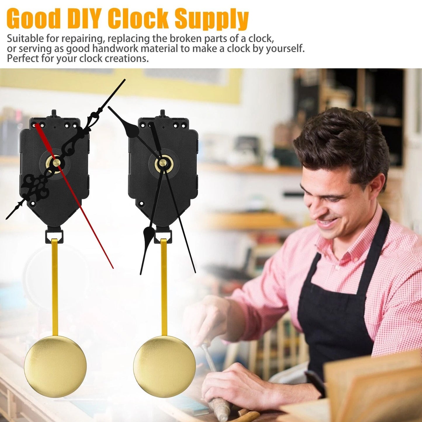 Quartz Wall Clock Pendulum Swing Movement – DIY Mechanism Kit with Silent Motor for Repair & Chime Clock Parts