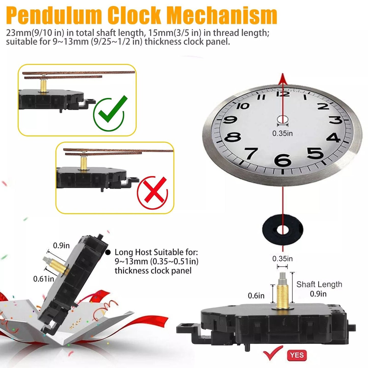 Quartz Wall Clock Pendulum Swing Movement – DIY Mechanism Kit with Silent Motor for Repair & Chime Clock Parts