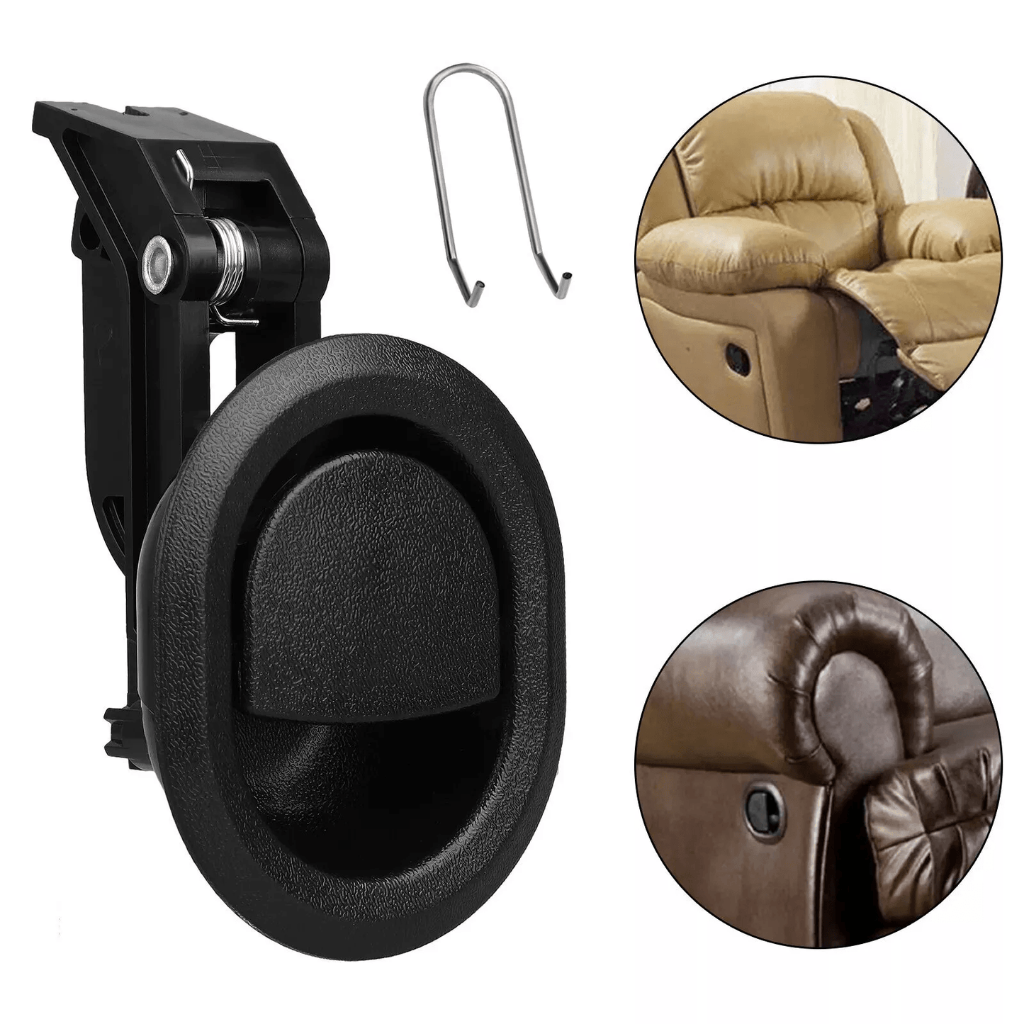 Universal Black Recliner Replacement Pull Handle, Chair Sofa Couch Release Lever for Cable Recliners