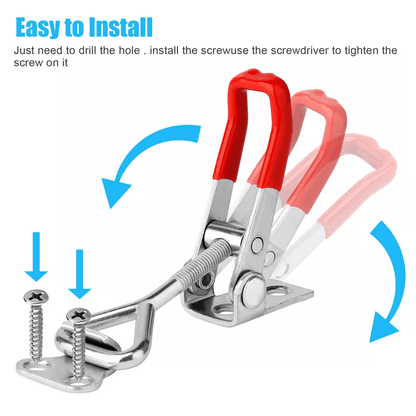 2 PCS Steel Toggle Latch Catch Adjustable Lock Clamp, Anti-Rust Clip for Box, Case, Cabinet, Door, 100kg Load Capacity