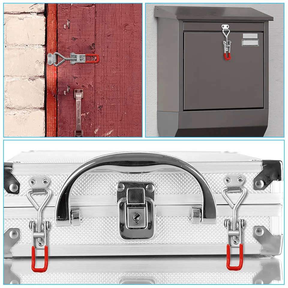 2 PCS Steel Toggle Latch Catch Adjustable Lock Clamp, Anti-Rust Clip for Box, Case, Cabinet, Door, 100kg Load Capacity