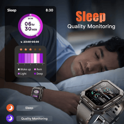 New Blood Pressure Smart Watch Men Military Fitness Tracker Bluetooth Call Wristwatch