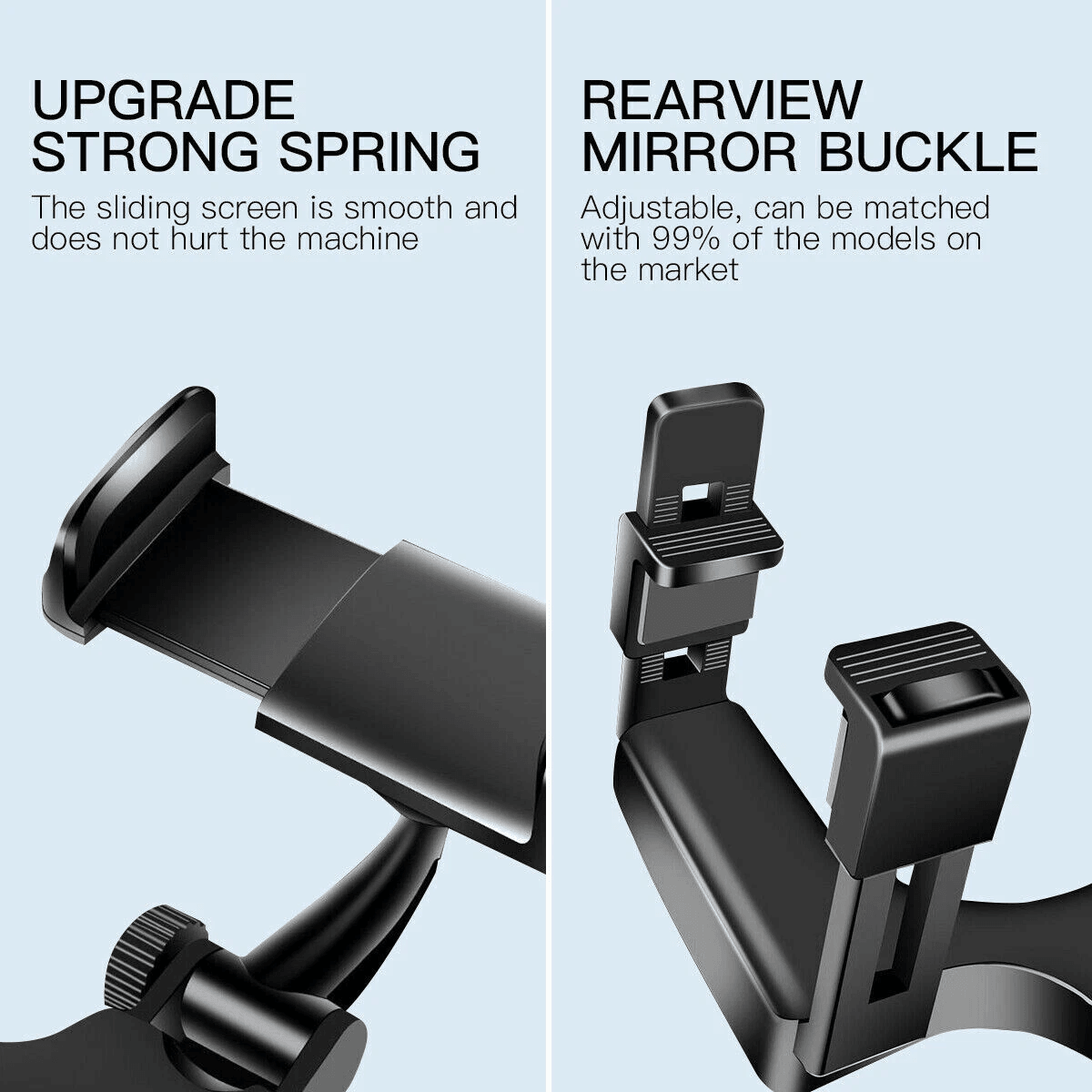 Car Phone Holder for Rearview Mirror, Rotatable & Adjustable Mount
