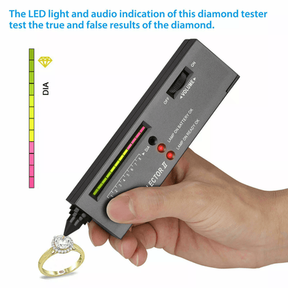 Diamond Tester Gold Silver Selector Tool Digital Electronic Gemstone Testing Kit for Jewelry, Crystals, Simulated