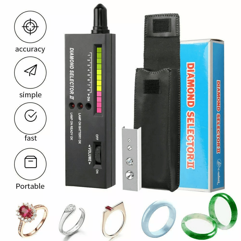 Diamond Tester Gold Silver Selector Tool Digital Electronic Gemstone Testing Kit for Jewelry, Crystals, Simulated