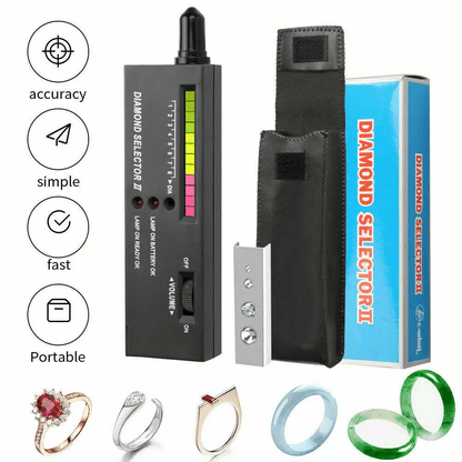 Diamond Tester Gold Silver Selector Tool Digital Electronic Gemstone Testing Kit for Jewelry, Crystals, Simulated