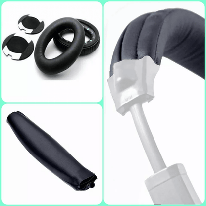 Headband & Replacement Ear Pads for BOSE Quiet Comfort, Durable Leather Foam Cushions, Easy Installation, Perfect Fit