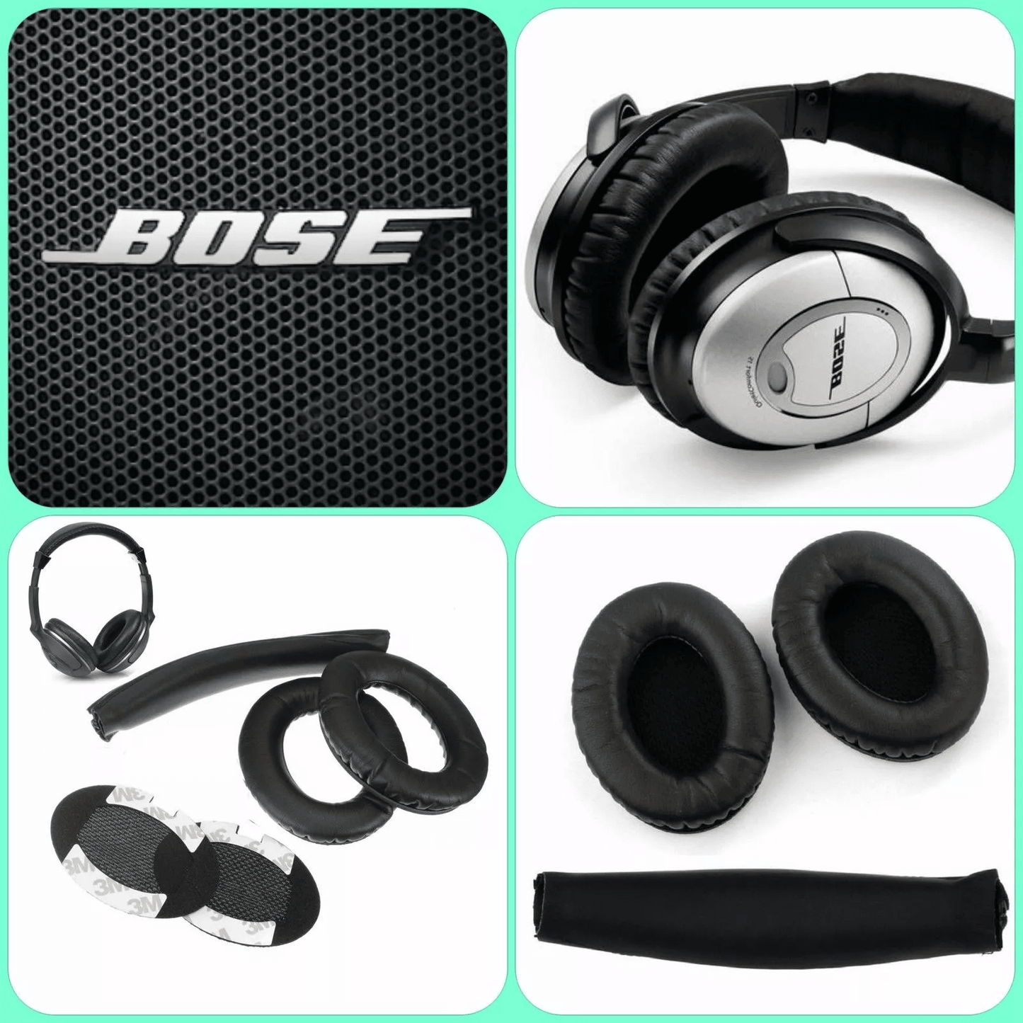 Headband & Replacement Ear Pads for BOSE Quiet Comfort, Durable Leather Foam Cushions, Easy Installation, Perfect Fit