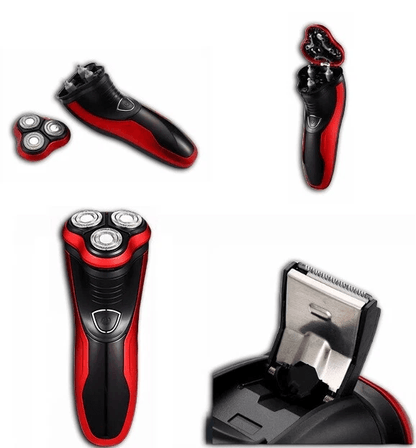 Cordless Mens Razor Rotary Waterproof Electric Shaver, Wet Dry Grooming Tool with Pop-Up Trimmer and Floating Shaving