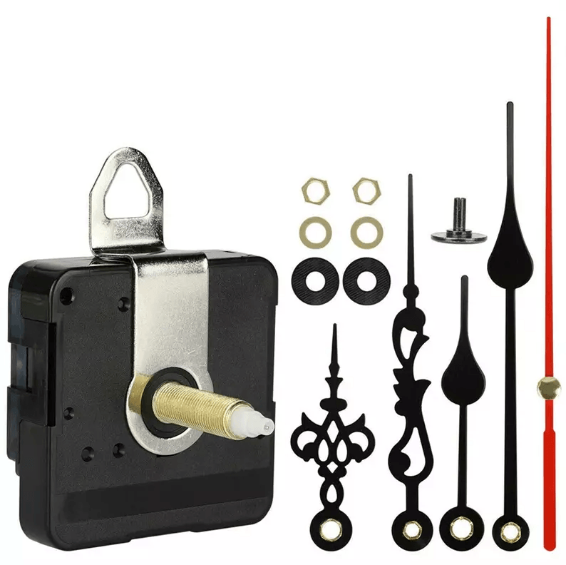 DIY Clock Parts Movement Quartz Mechanism Kit, Wall Clock Repair Replacement Tool with Silent Motor & Hands Set