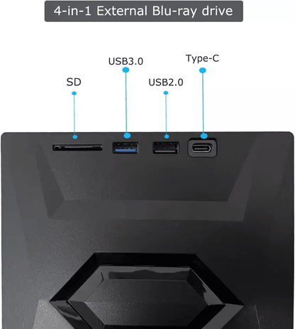 External CD DVD Drive USB, Writer Burner Player for PC Laptop Windows Mac, Portable Optical Drive with SD/USB Hub