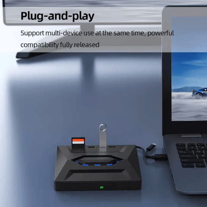 External CD DVD Drive USB, Writer Burner Player for PC Laptop Windows Mac, Portable Optical Drive with SD/USB Hub