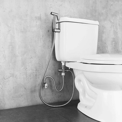 Stainless Steel Handheld Bidet Sprayer Kit with Hose & Adapter for Toilet Hygiene